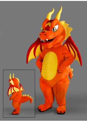 Fiery Dragon Mascot Costume